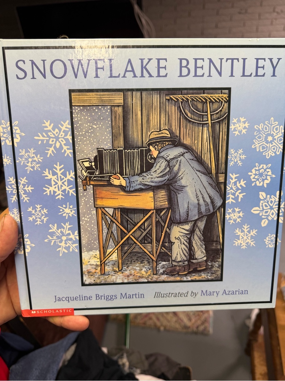 Scholastic Snowflake Bentley Hardcover – Light Blue Cover with White Snowflakes